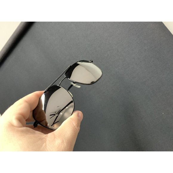 Vintage Aviator Pilot  sunglasses Glass Mirror Lenses Black Frame Unbranded - Picture 10 of 12